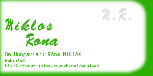 miklos rona business card