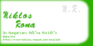 miklos rona business card